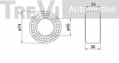 TREVI AUTOMOTIVE wb1484 -  Комплект подшипника ступицы колеса